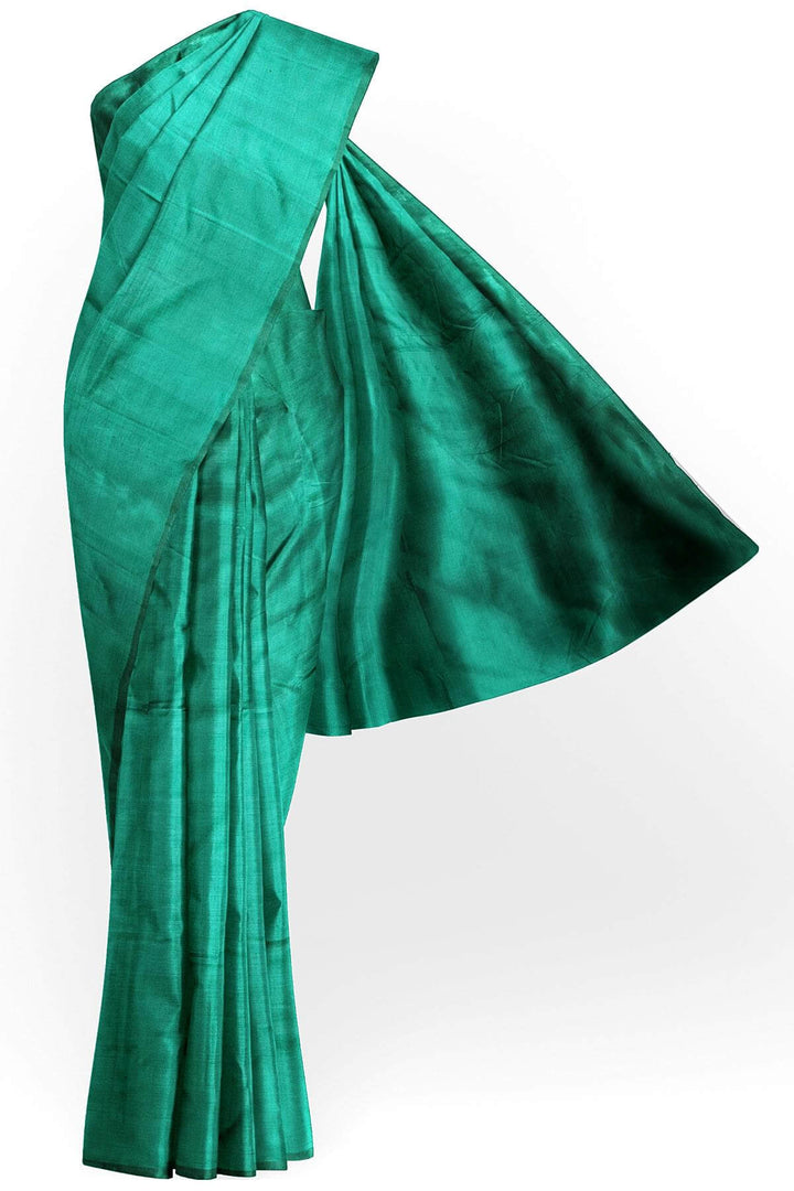 Kanchi soft silk saree in dark green