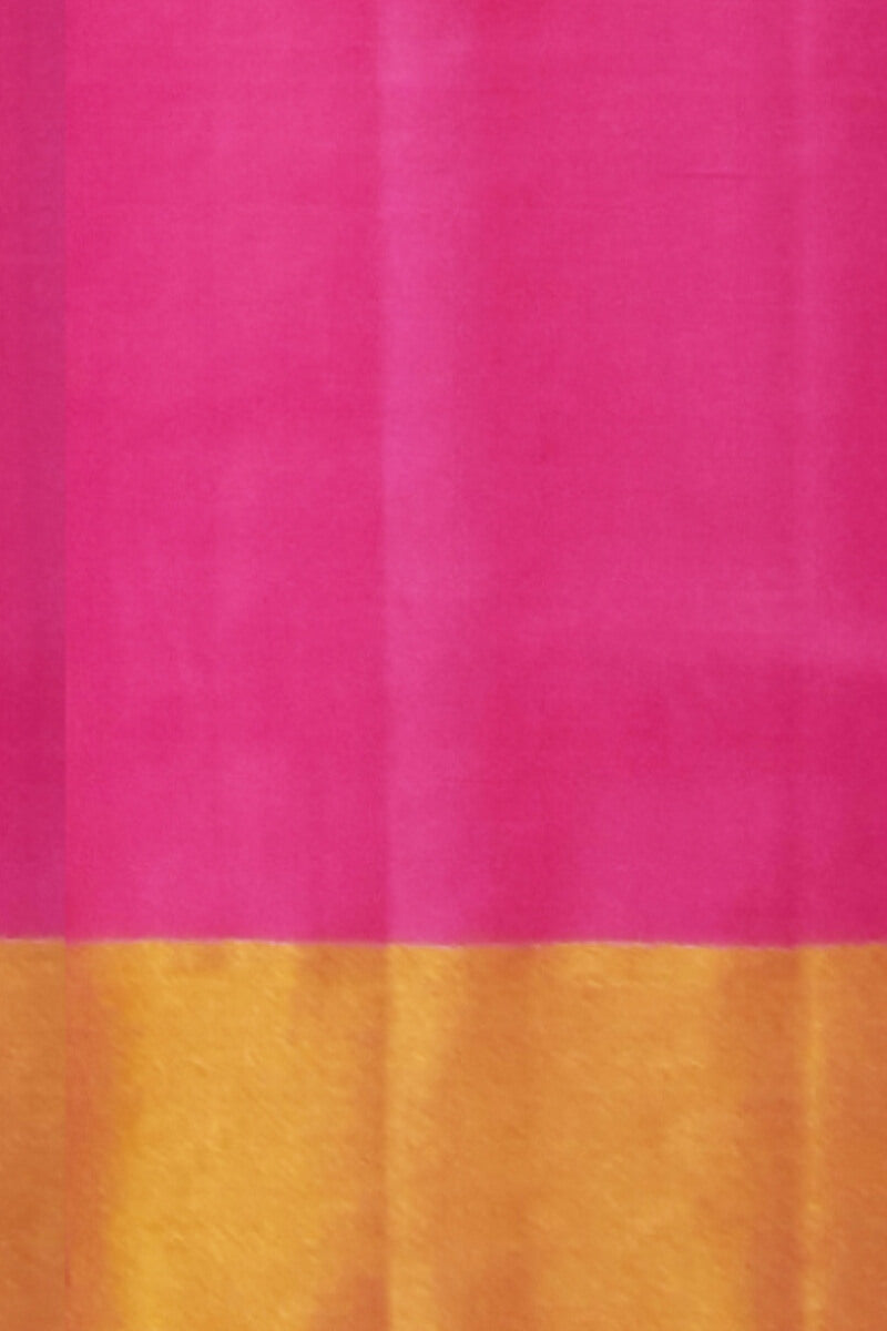 Kanchi soft silk  saree in teal blue with big motifs and geometric pattern in pallu.