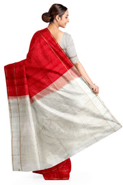 Kanchi soft silk saree in red with small  motifs