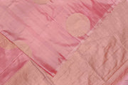 Kanchi soft silk saree in pink with peacock motifs in gold