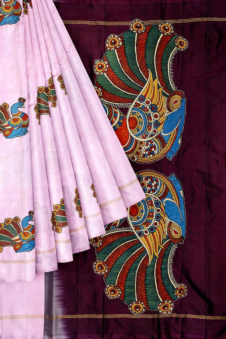 Applique work on Kanchi pure silk saree
