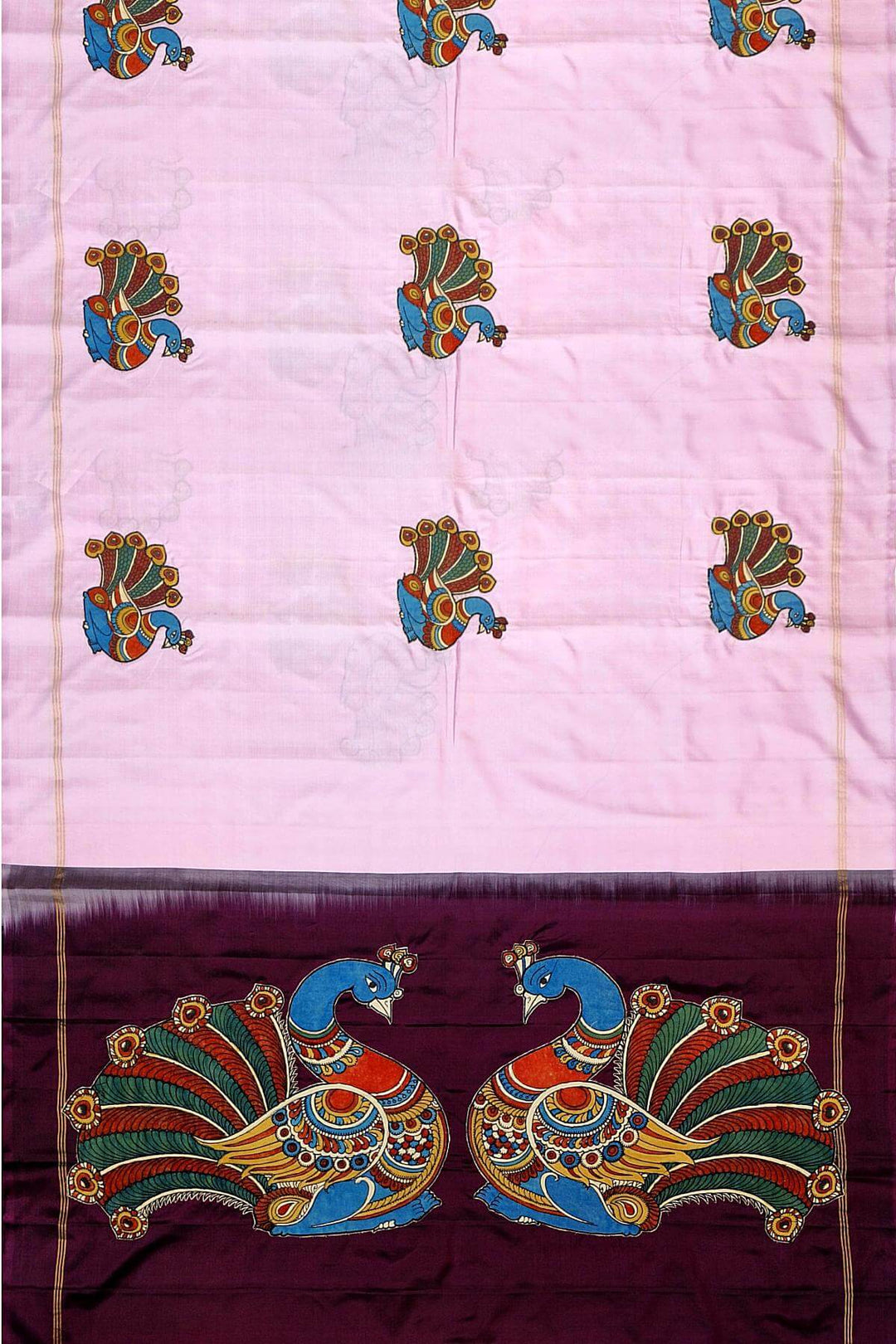 Applique work on Kanchi pure silk saree
