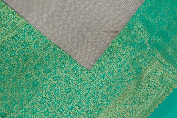 Kanchi borderless pure silk saree in grey