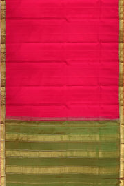 Kanchi  pure silk saree in pink with a striped contrast pallu