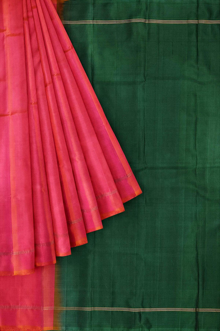 Kanchi soft silk saree in  orangish pink