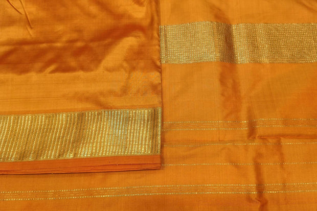 Kanchi pure silk saree in mustard  ( 9 yards)