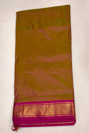Kanchi  pure silk saree  in pinkish mustard ( 9 yards )