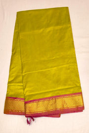 Kanchi  pure silk saree  in lemon green ( 9 yards )