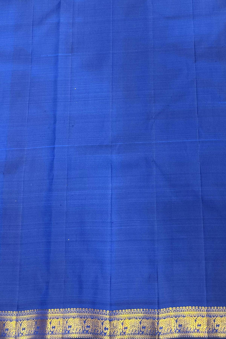 Kanchi pure silk saree in off white with a temple border