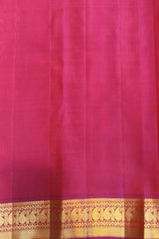 Kanchi pure silk saree in beige with  paisley motifs in the border