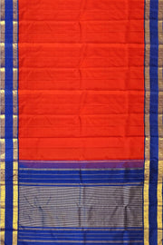 Kanchi pure silk saree in red  with a  retapet border