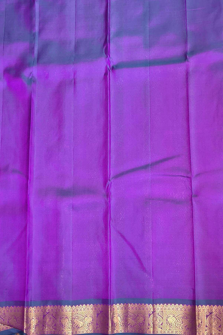 Kanchi pure silk saree in purple with small buttis