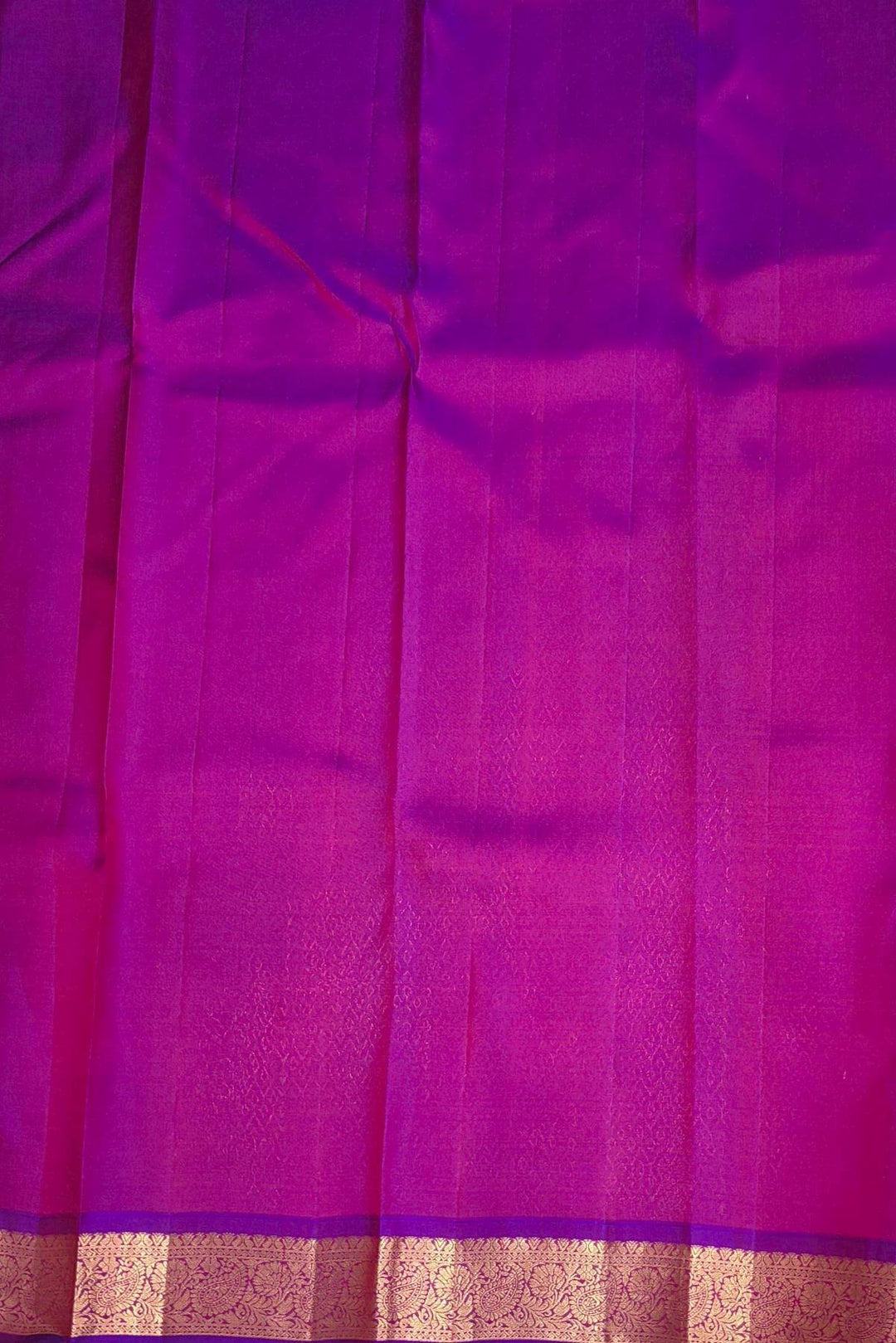 Kanchi pure silk saree in two tone mustard orange
