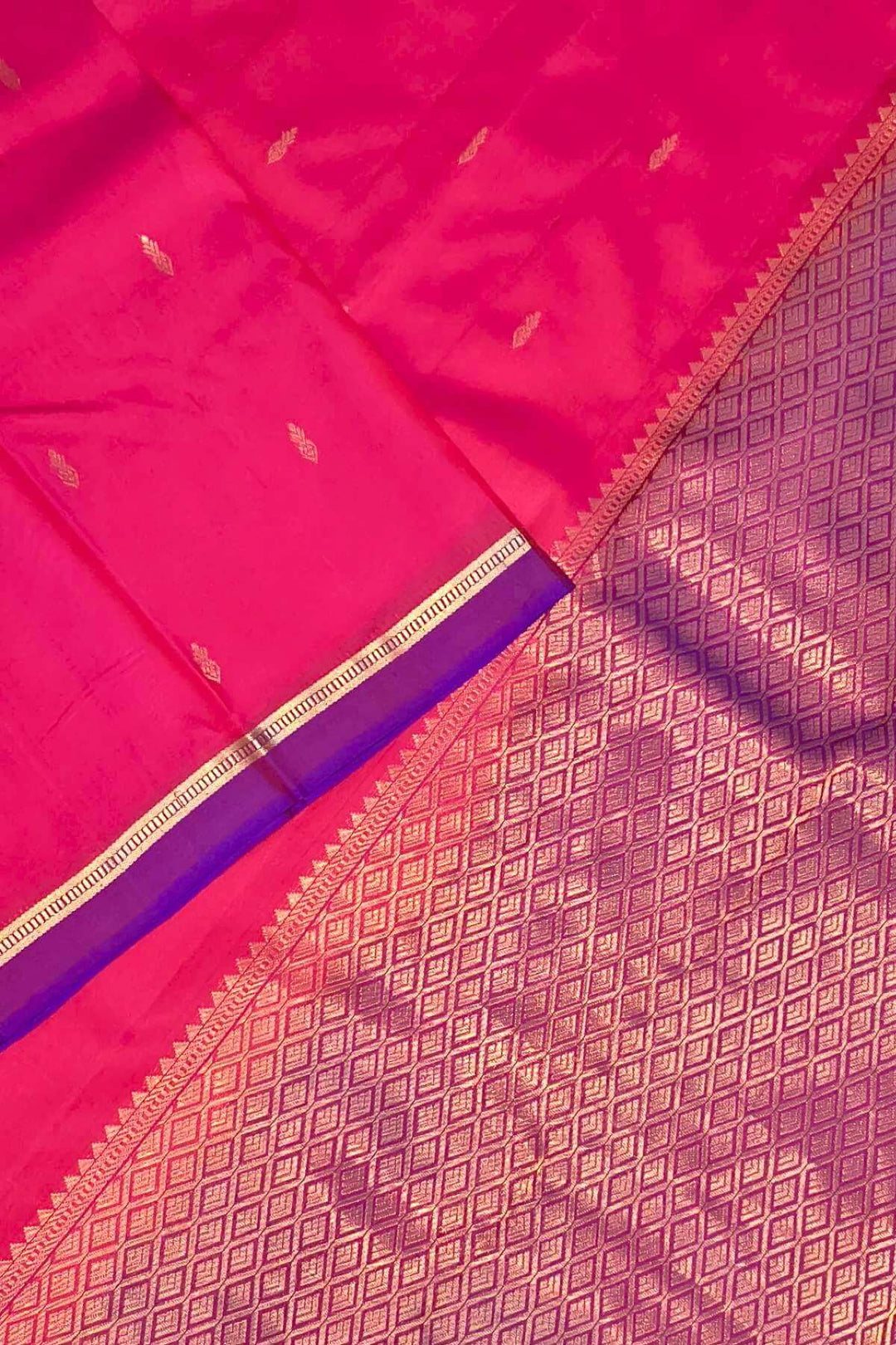 Kanchi pure silk saree in &nbsp;pink with small buttis