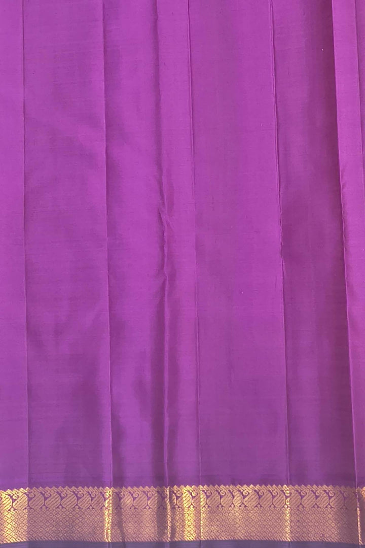Kanchi pure silk saree in green with small motifs