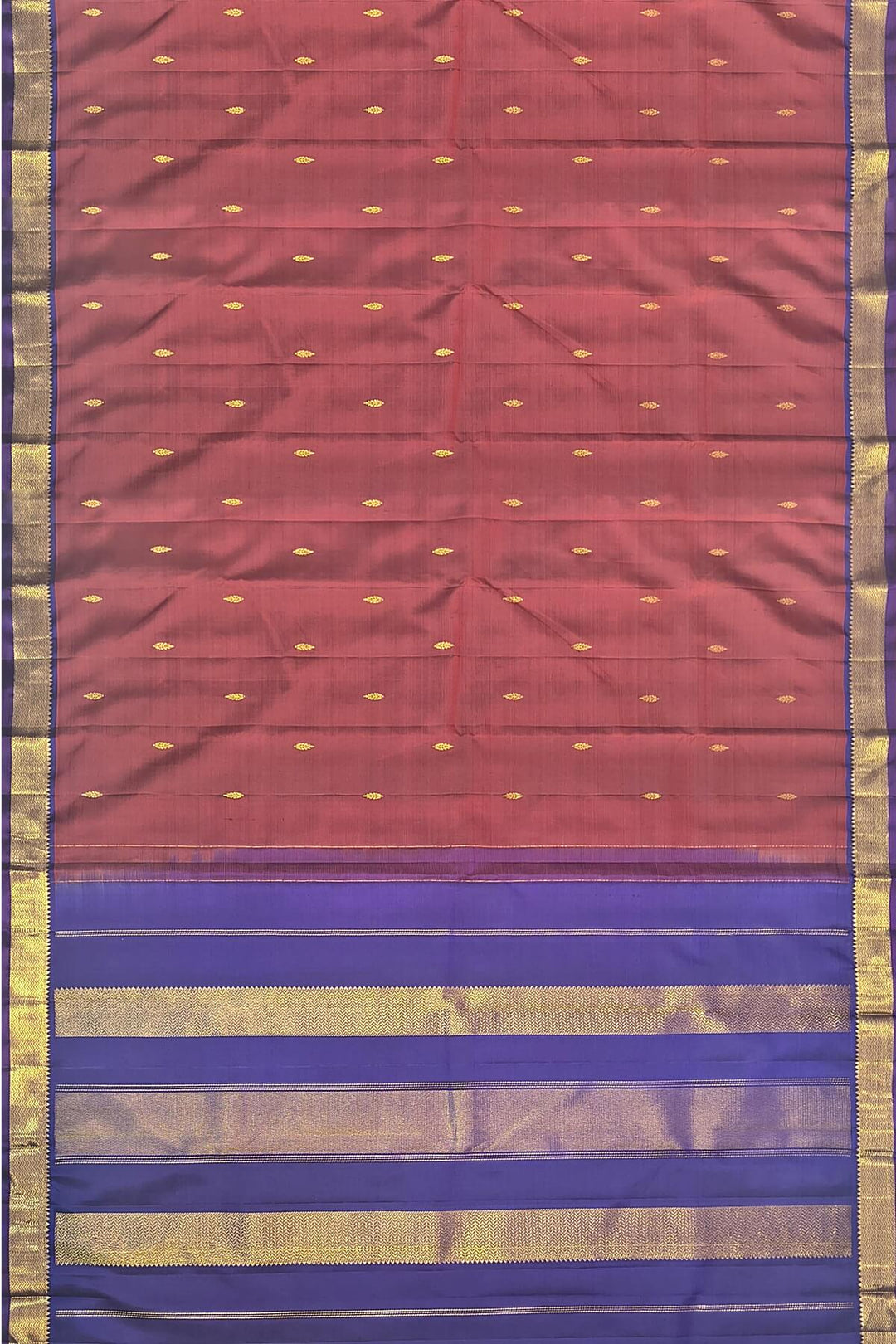 Kanchi pure silk saree in maroon with small motifs