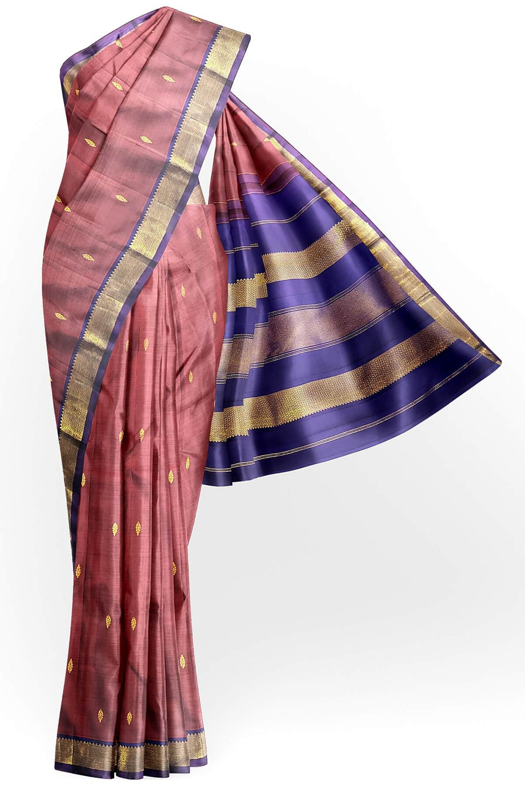 Kanchi pure silk saree in maroon with small motifs