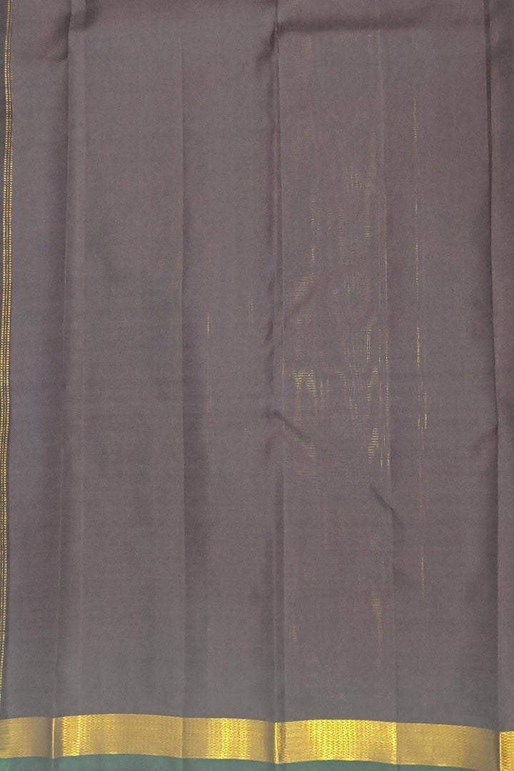 Kanchi pure silk saree in grey with small motifs