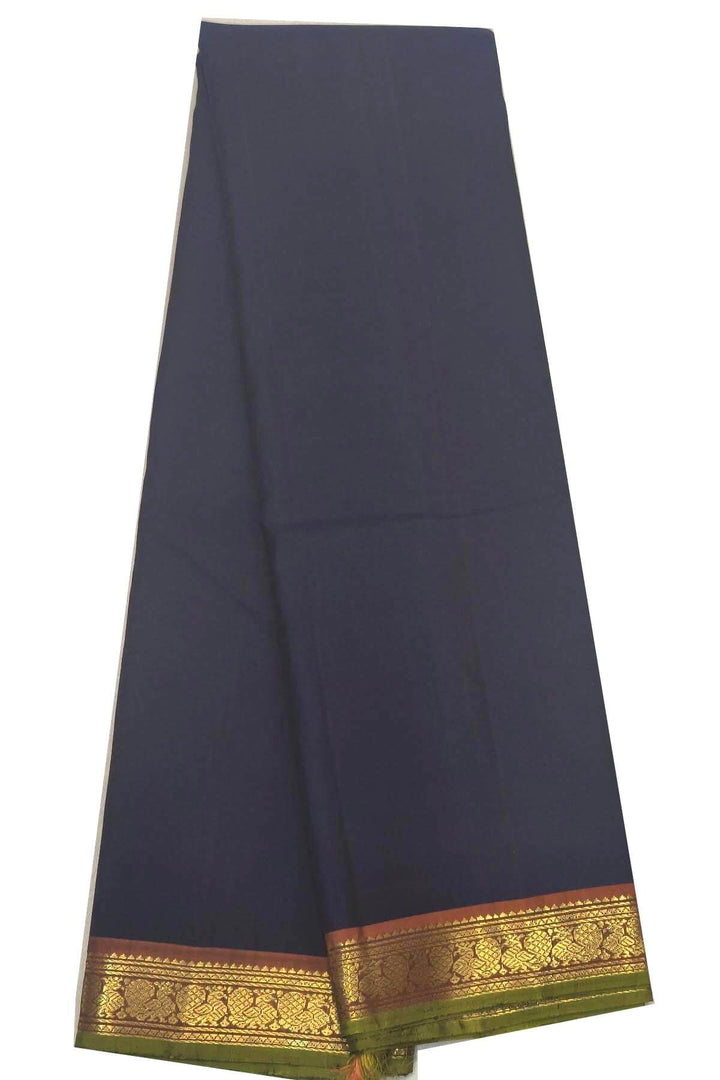 Kanchi pure silk saree in navy blue