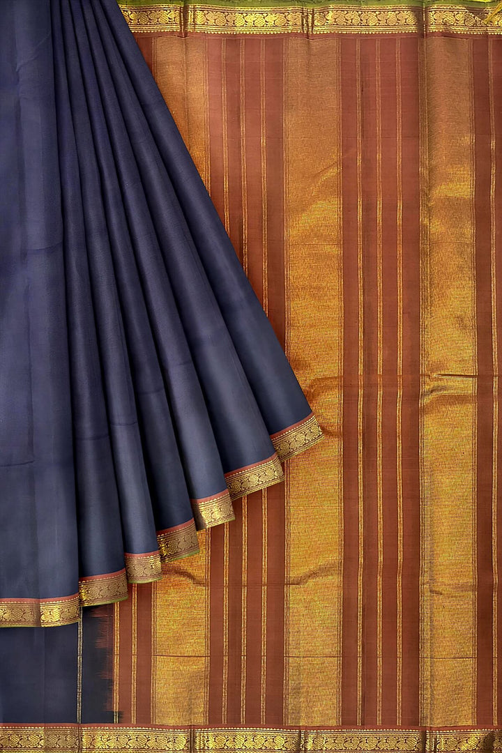 Kanchi pure silk saree in navy blue