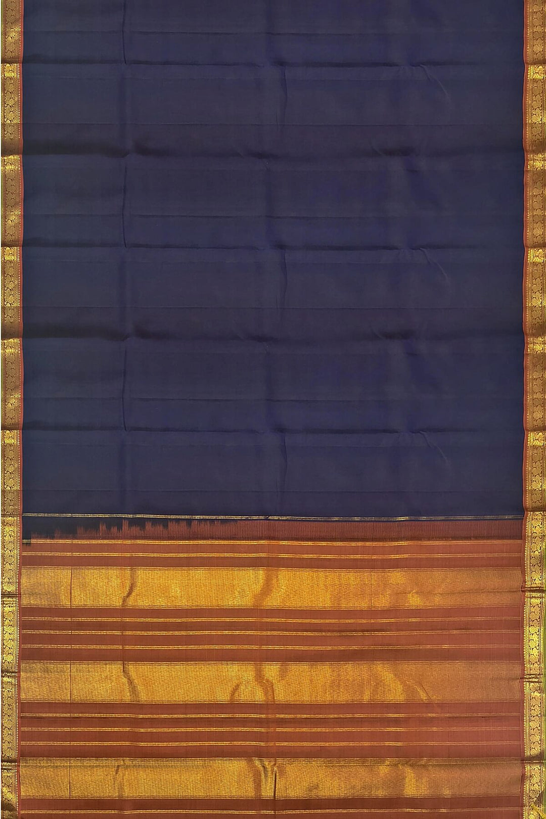 Kanchi pure silk saree in navy blue
