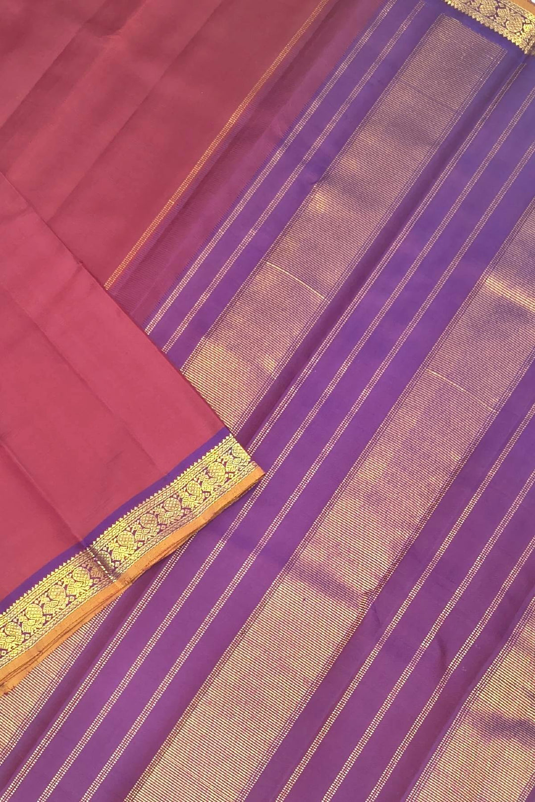 Kanchi pure silk saree in  dark red