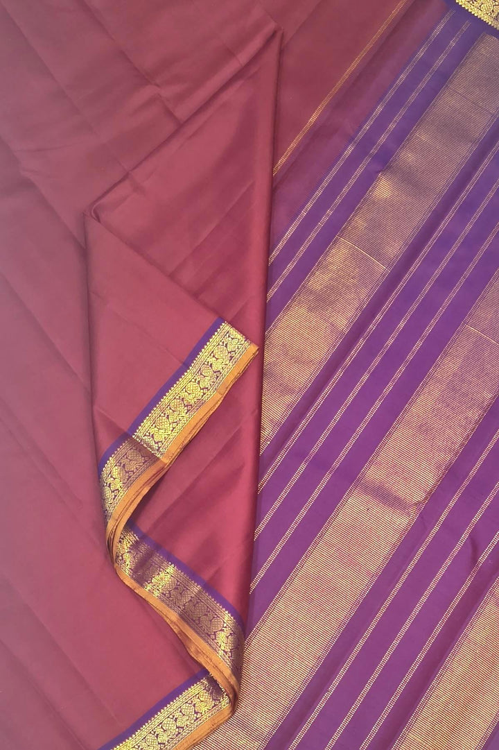 Kanchi pure silk saree in  dark red