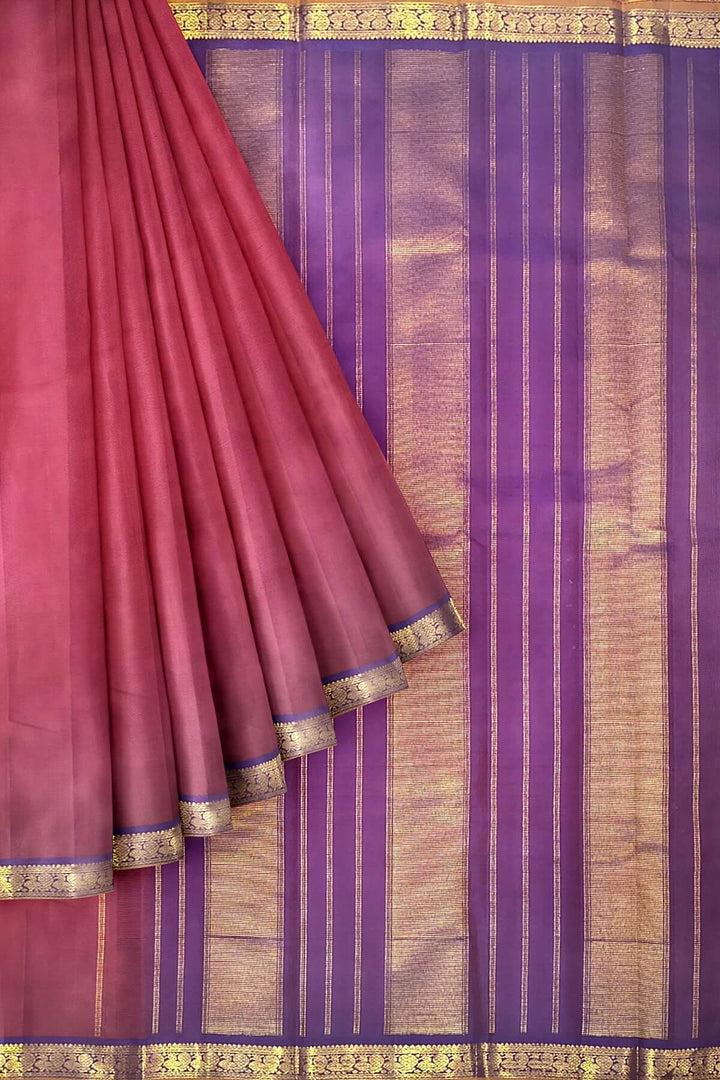 Kanchi pure silk saree in  dark red