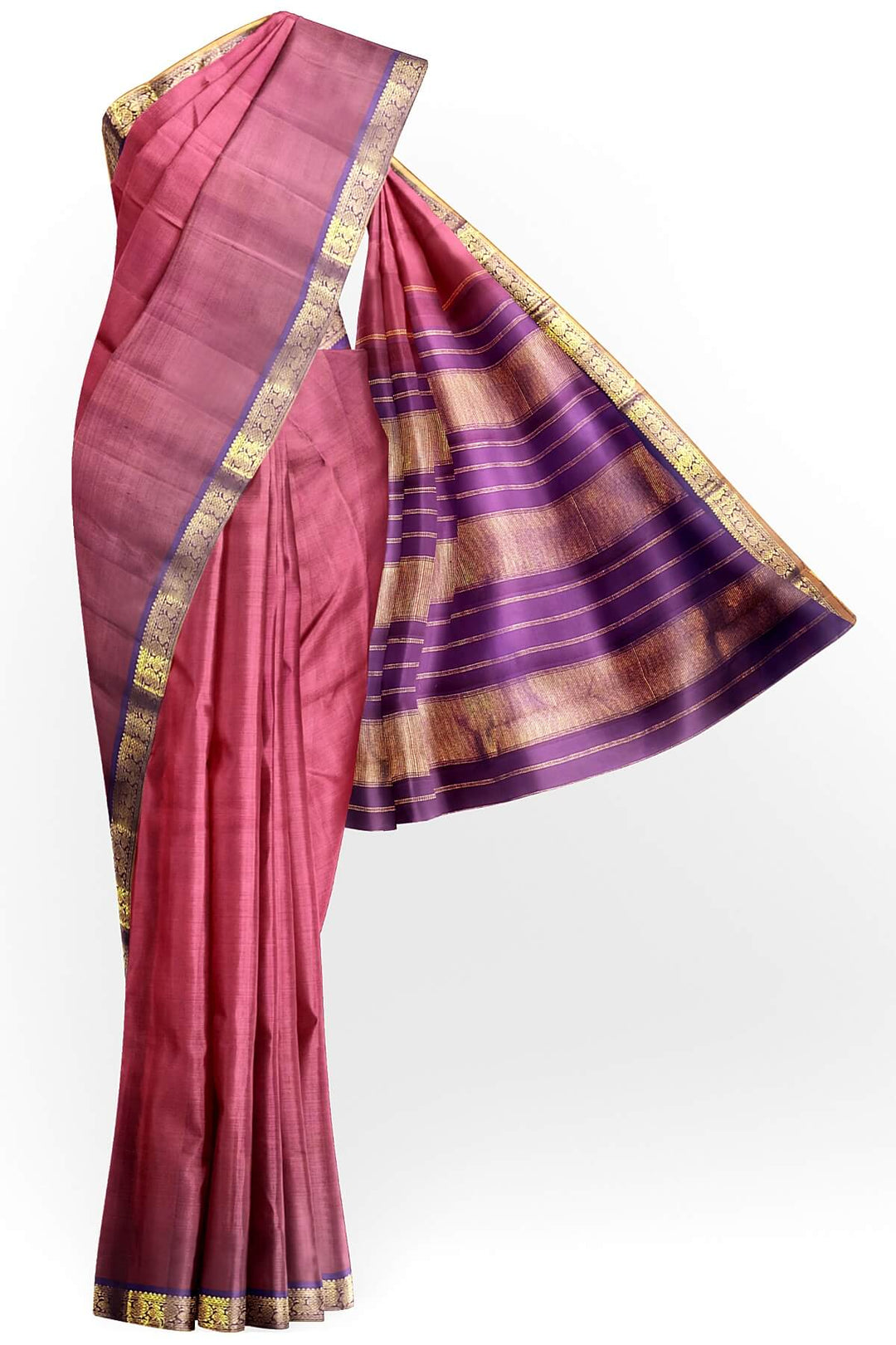 Kanchi pure silk saree in  dark red