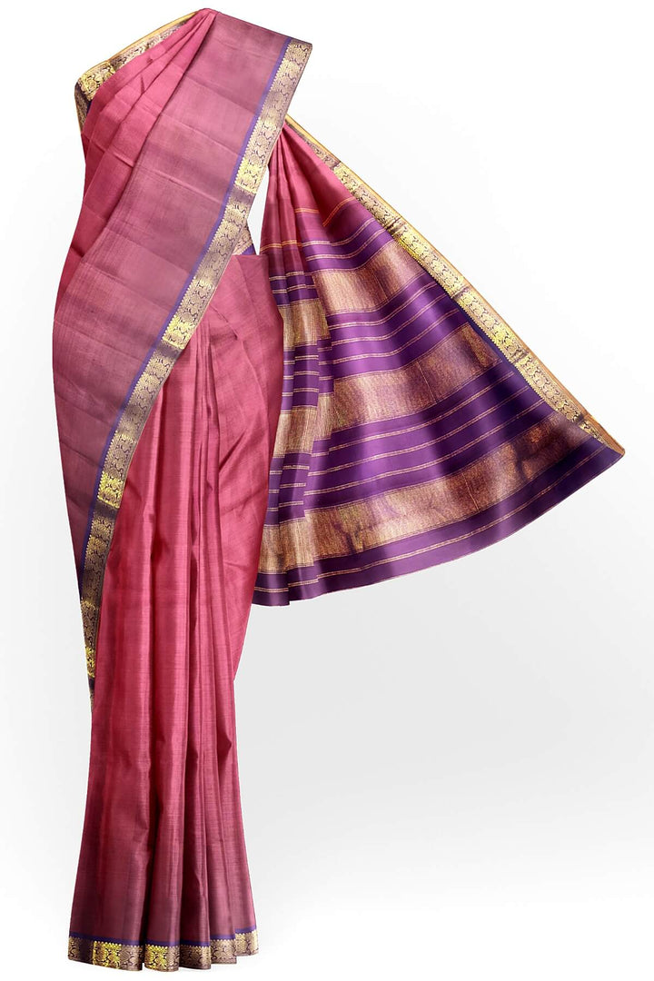 Kanchi pure silk saree in  dark red