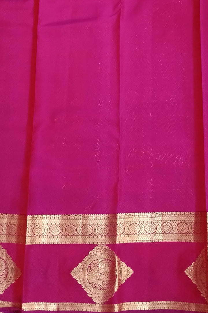 Kanchi silk saree in yellow with buttis
