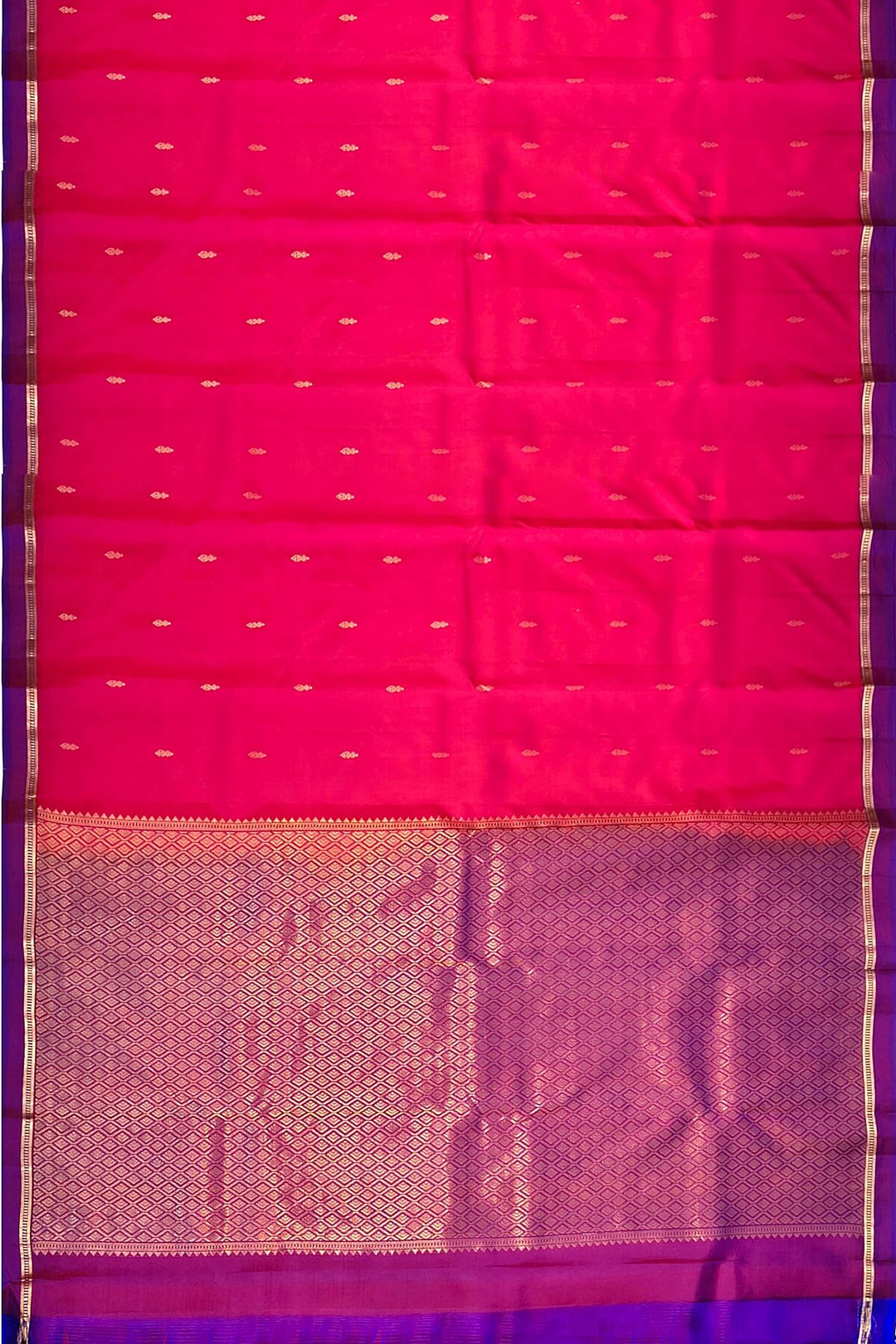 Kanchi pure silk saree in &nbsp;pink with small buttis