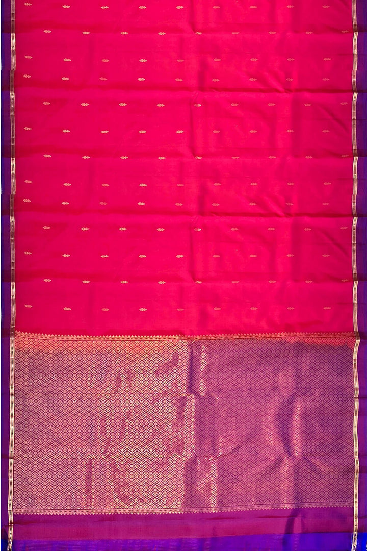 Kanchi pure silk saree in &nbsp;pink with small buttis