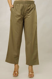Cotton plain parallel pant