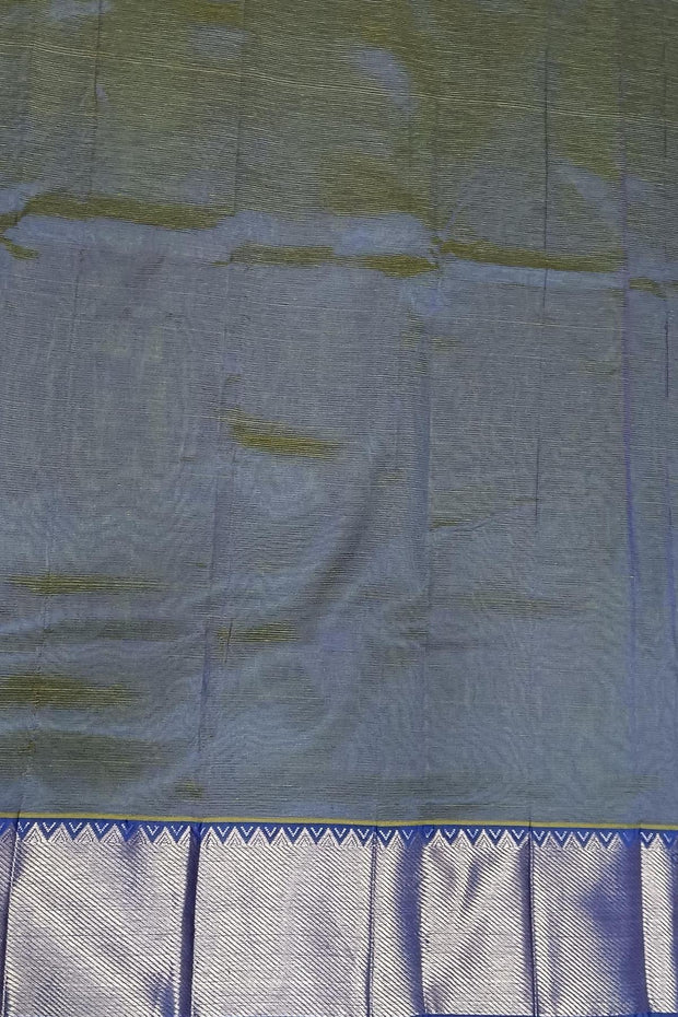 Mangalgiri silk cotton saree in green & blue