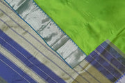 Mangalgiri silk cotton saree in green & blue