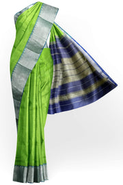 Mangalgiri silk cotton saree in green & blue