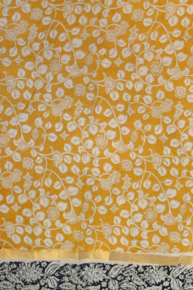 Mangalgiri silk cotton saree in  beige  in kalamkari print