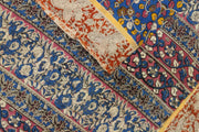 Mangalgiri silk cotton saree in  blue  in kalamkari print