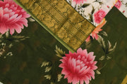 Floral print on Mangalgiri silk cotton saree