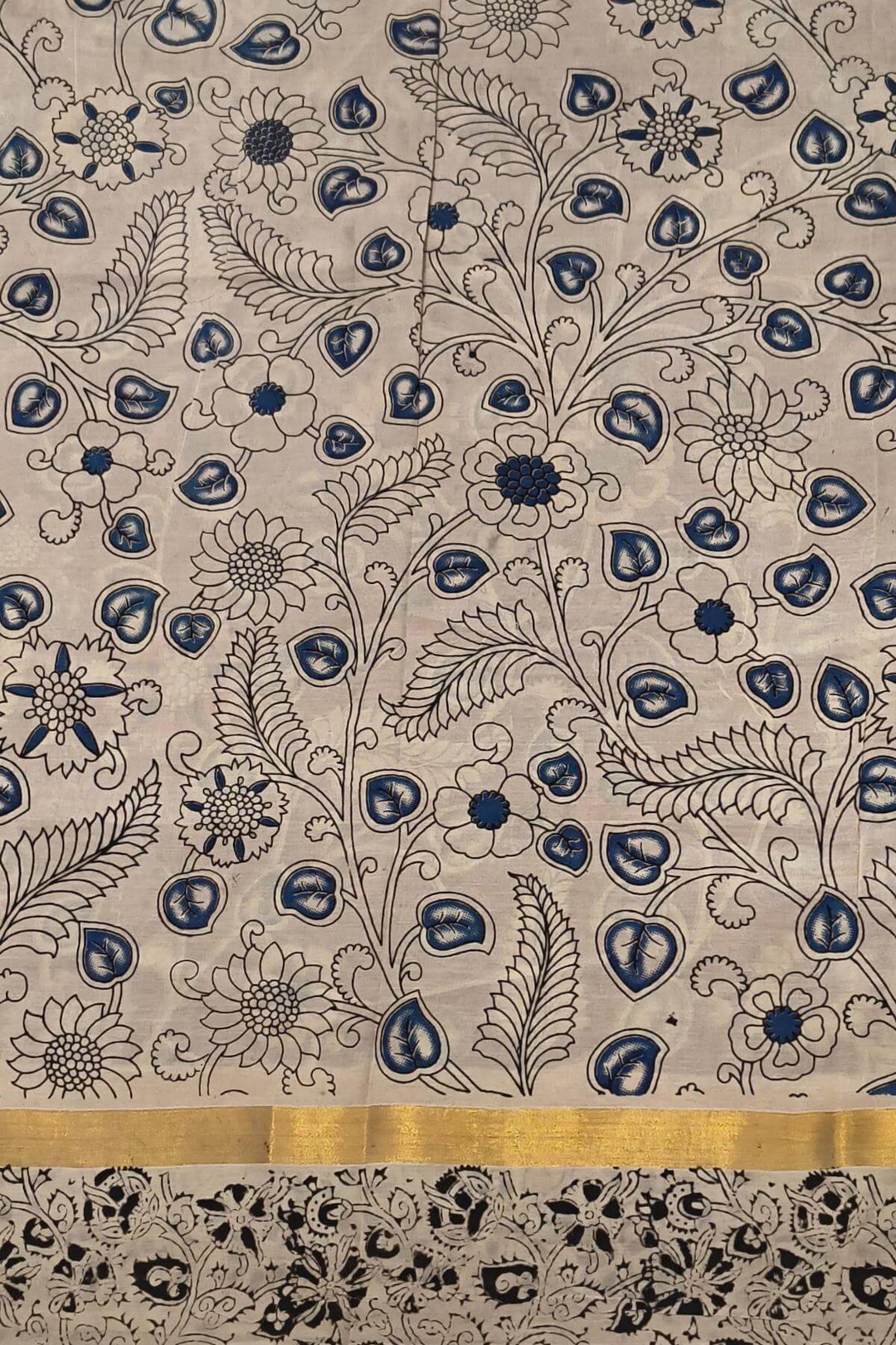 Mangalgiri silk cotton saree in maroon  in kalamkari print
