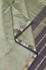 Mangalgiri silk cotton saree in sage green