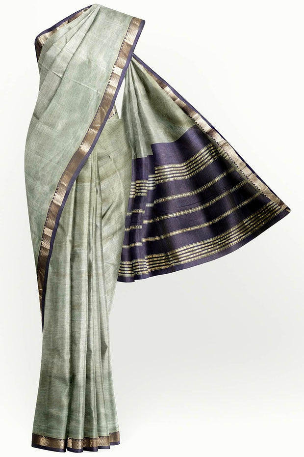 Mangalgiri silk cotton saree in sage green
