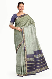 Mangalgiri silk cotton saree in sage green