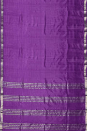 Mangalgiri silk cotton saree in violet with silver border