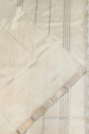 Mangalgiri silk cotton saree in  white with silver border
