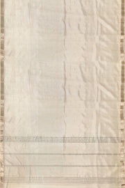 Mangalgiri silk cotton saree in  white with silver border