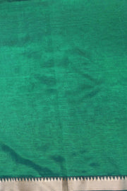 Mangalgiri silk cotton saree in  peacock green with silver border