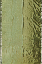 Mangalgiri silk cotton saree in sage green with silver border