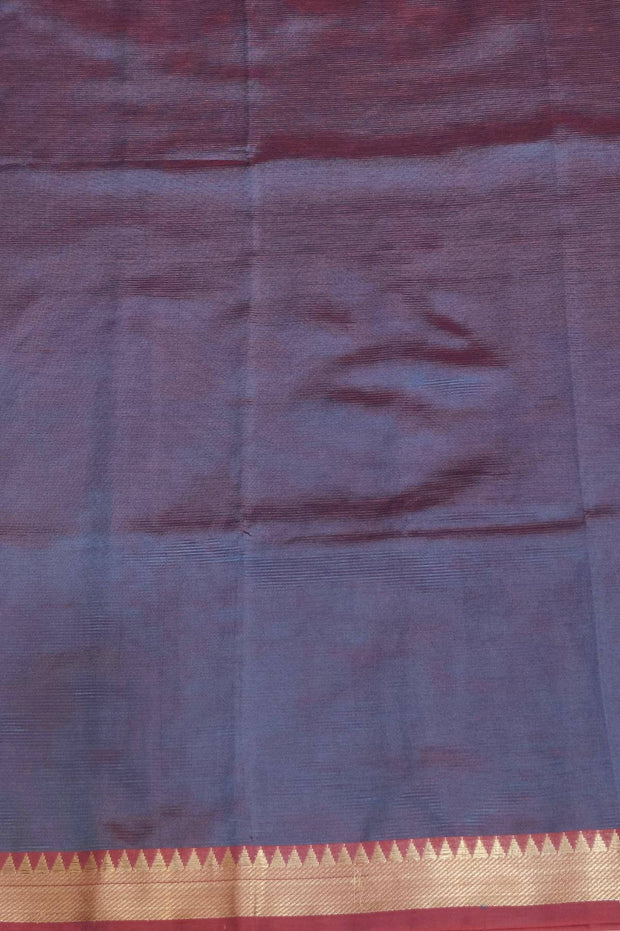 Mangalgiri silk cotton saree in two tone violet